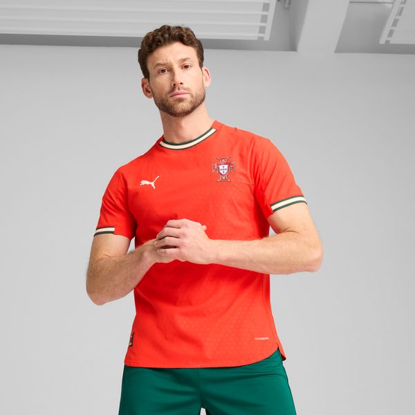 PUMA Men's Puma Portugal 2025 Home Authentic Jersey, Red, Size M, Clothing