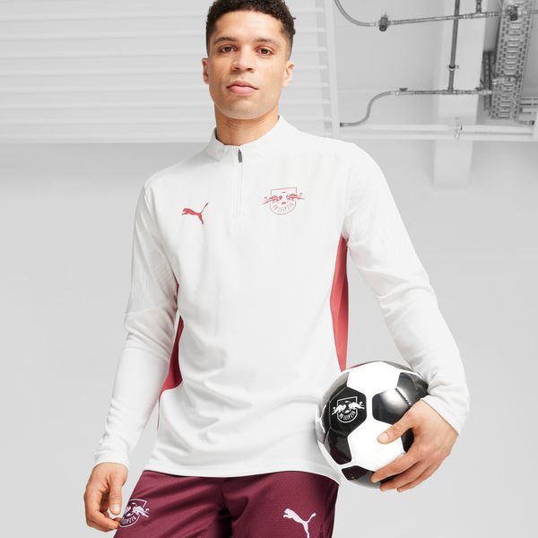 PUMA Men's Puma RB Leipzig Quarter-zip Training Top, White, Size M, Clothing