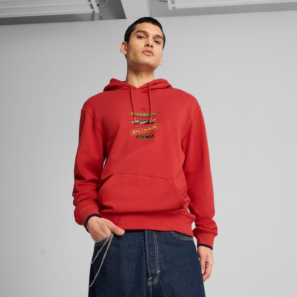 PUMA Men's Puma ROAD TO UNITY Graphic Hoodie, Red, Size M, Clothing