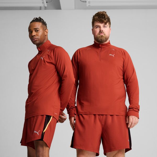 PUMA Men's Puma RUN CLOUDSPUN Quarter-Zip Top, Red, Size XL, Clothing