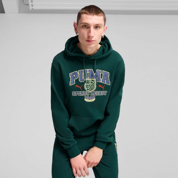 PUMA Men's Puma SPORTS LEGACY Graphic Hoodie, Green, Size S, Clothing