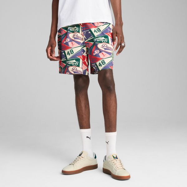 PUMA Men's Puma SPORTS LEGACY Graphic Relaxed Shorts 6", Blue, Size S, Men