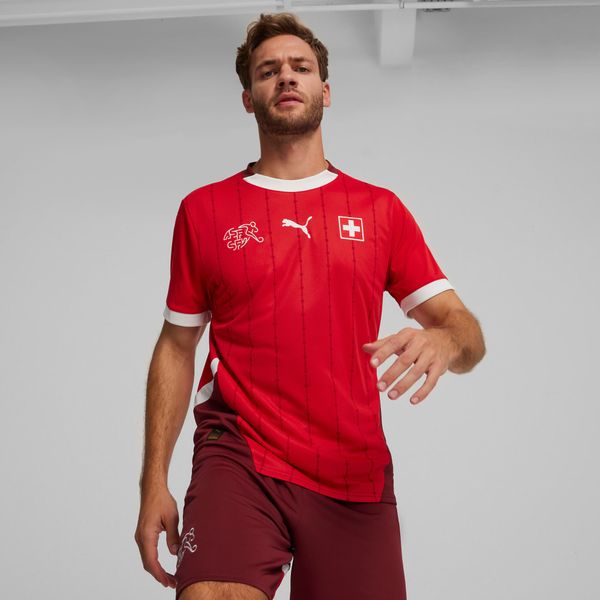 PUMA Men's Puma Switzerland 2024 Home Jersey, Red, Size S, Clothing