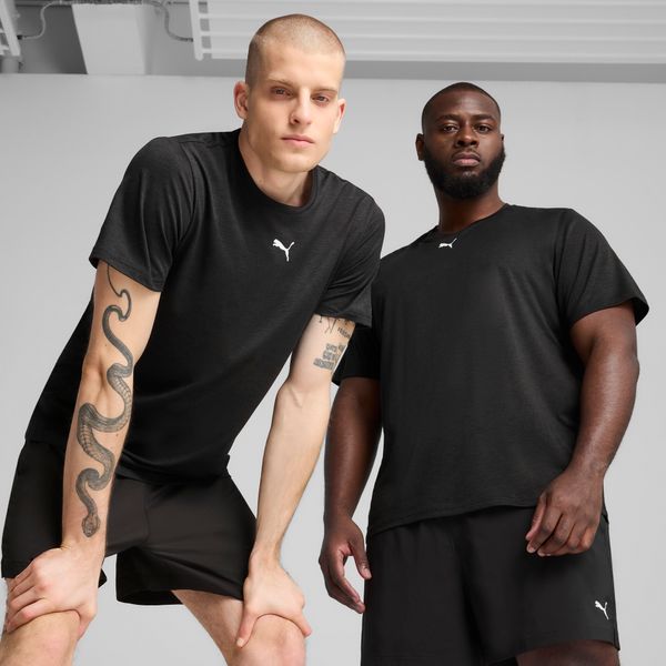 PUMA Men's Puma TAD ESSENTIALS Heather Cat T-Shirt, Black, Size M, Clothing