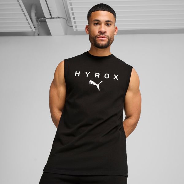PUMA Men's Puma x HYROX Cut-Off Tank, Black, Size XXS, Clothing