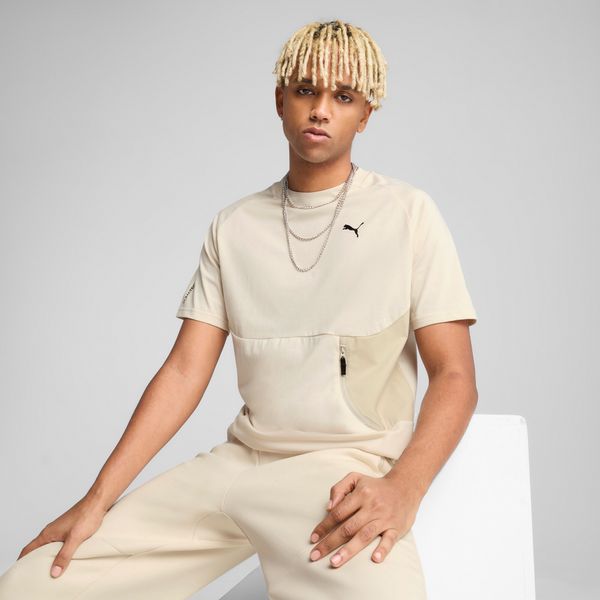 PUMA Men's PumaTECH Pocket T-Shirt, White, Size XS, Clothing