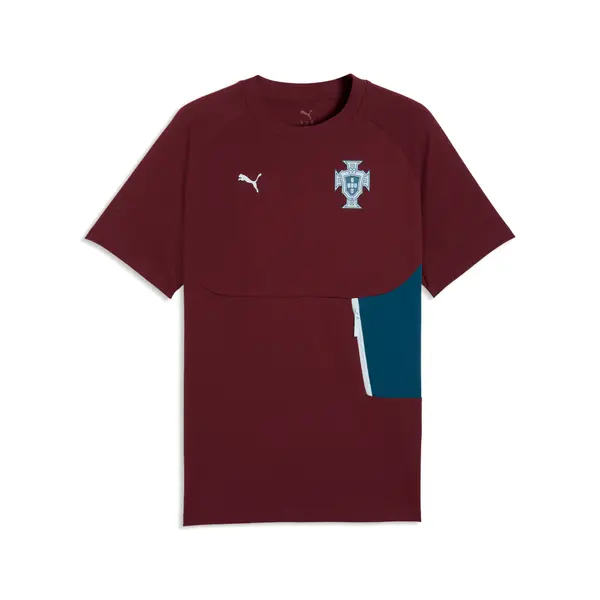 PUMA Portugal PUMATECH Pocket Tee Men, Football, Ruby Shimmer/Ocean Tropic, S