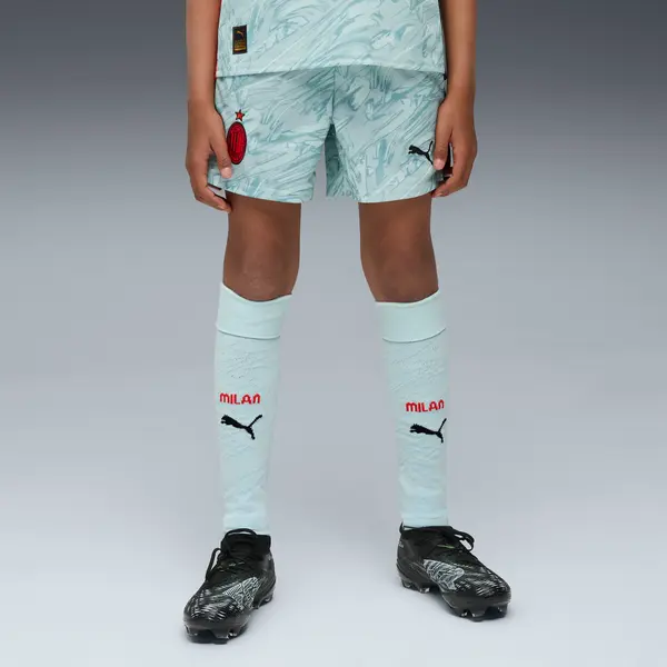 PUMA PUMA AC Milan 25/26 Goalkeeper Shorts Youth, Clothing, Modern Mint/Red, 15-16Y