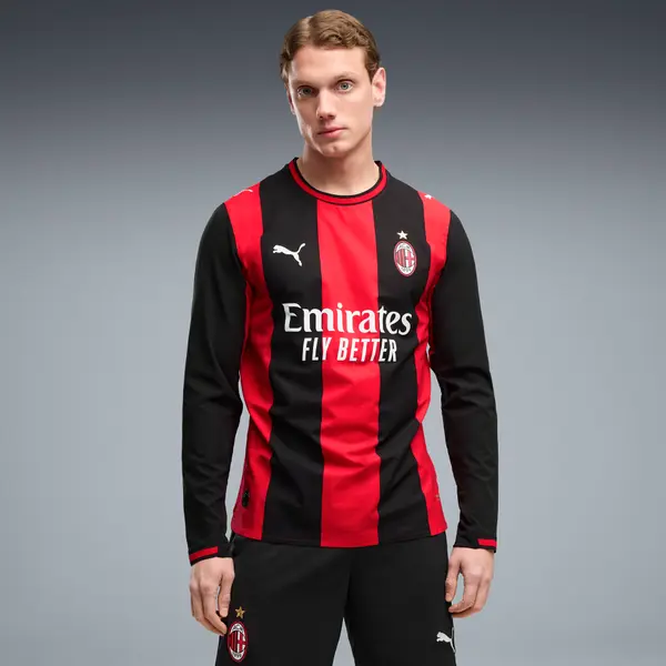 PUMA PUMA AC Milan 26/27 Home Authentic Long Sleeve Jersey Men, Clothing, Black/Red, S