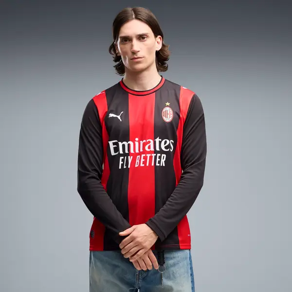 PUMA PUMA AC Milan 26/27 Long Sleeve Home Jersey Men, Clothing, Black/Red, S