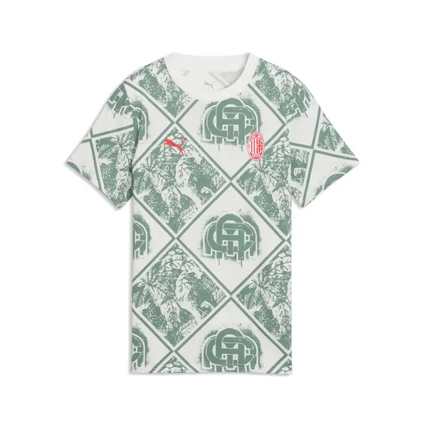 PUMA PUMA AC Milan FtblCulture Printed Tee Youth, Football, Warm White/Green Moon, 15-16Y