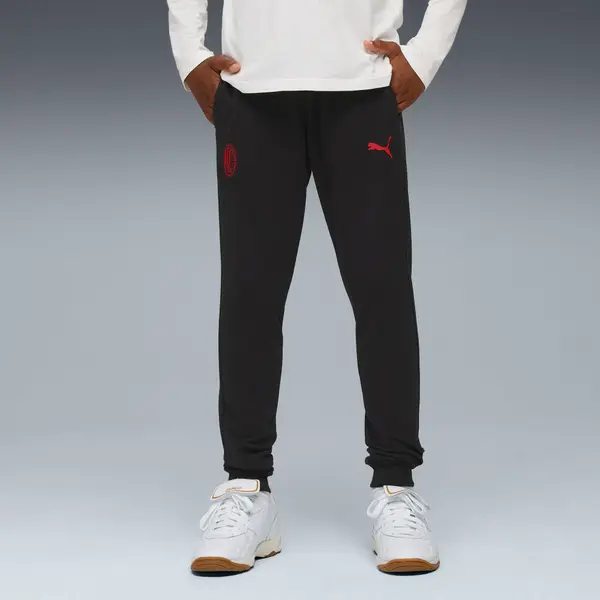 PUMA PUMA AC Milan FtblEssentials Pants Youth, Clothing, Black/Red, 15-16Y