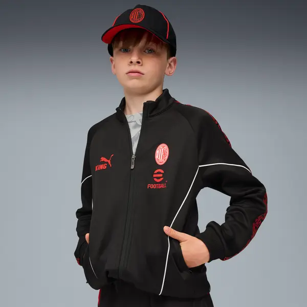 PUMA PUMA AC Milan KING Anthem Jacket Youth, Clothing, Black/Red, 15-16Y