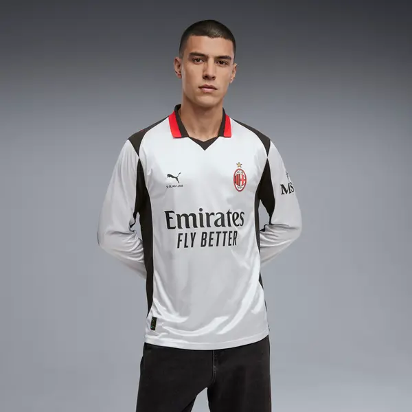 PUMA PUMA AC MILAN x SLAM JAM Long Sleeve Jersey Men, Clothing, Silver Mist, S