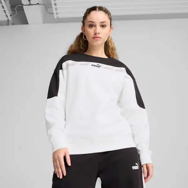 PUMA PUMA Around The Block Crew Women, Clothing, White, L