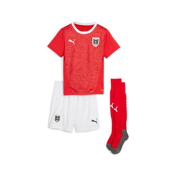 PUMA Puma Austria 2024 Home Minikit Youth, Red, Size 4-5Y, Clothing