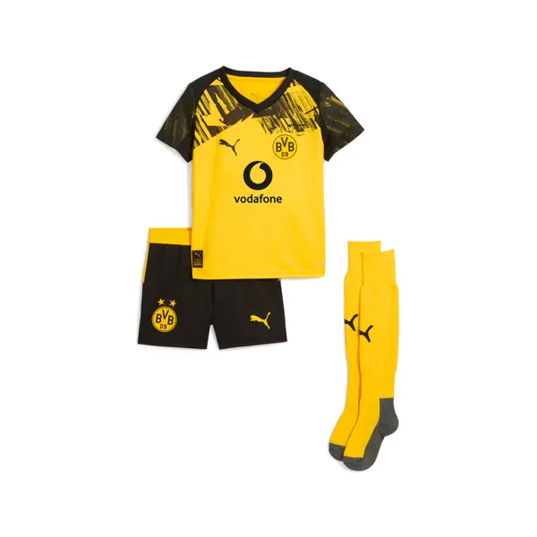 PUMA PUMA Borussia Dortmund 25/26 Home Minikit Kids, Clothing, Faster Yellow/Black, 2-3Y