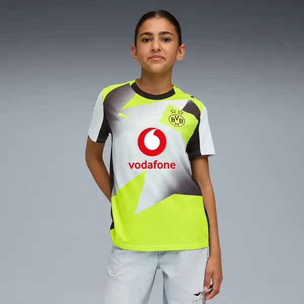 PUMA PUMA Borussia Dortmund 25/26 Replica Away Jersey Youth, Clothing, Silver Mist/Yellow Alert, 5-6Y