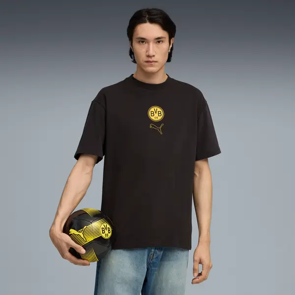 PUMA PUMA Borussia Dortmund FtblStatement Cellerator Tee, Clothing, Black/Yellow Sizzle, S