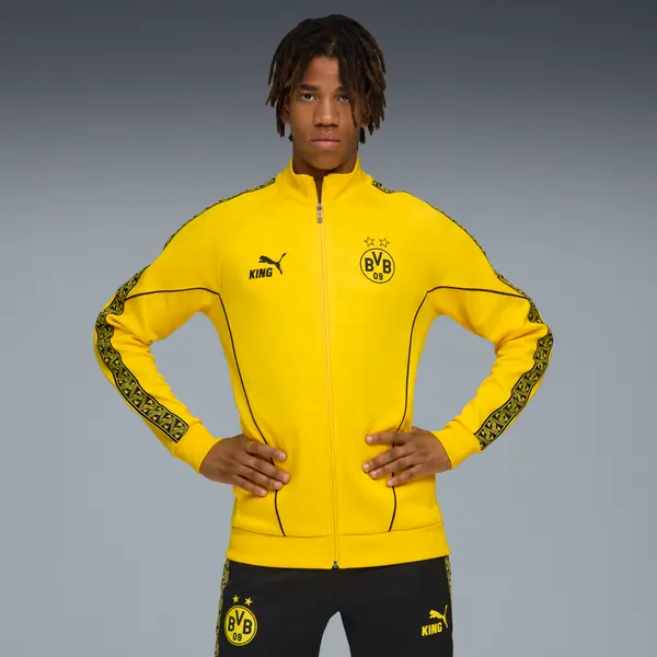 PUMA PUMA Borussia Dortmund KING Anthem Jacket Men, Clothing, Faster Yellow/Black, S