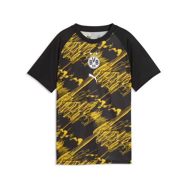 PUMA PUMA Borussia Dortmund Warmup Jersey Youth, Football, Black/Faster Yellow, 15-16Y