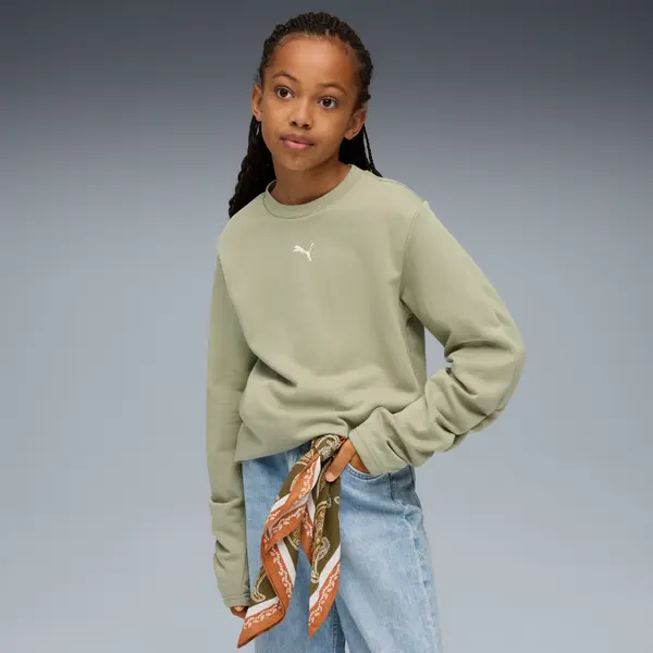 PUMA PUMA Bowtique Crew Youth, Kids, Lux Army, 15-16Y