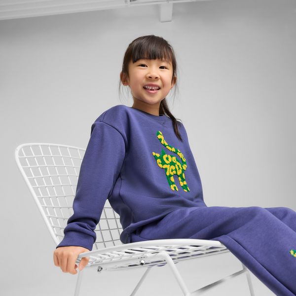 PUMA Puma Cats Club Crew Shirt Kids, Blue, Size 3-4Y, Clothing