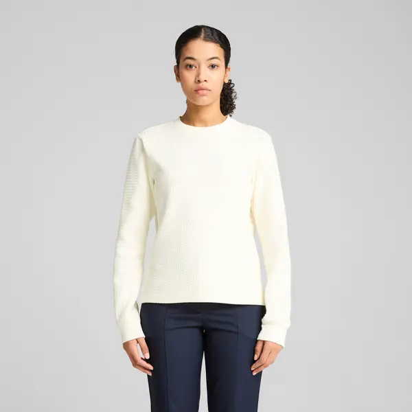 PUMA PUMA CLOUDSPUN Boulder Crew Women, Clothing, Warm White, L