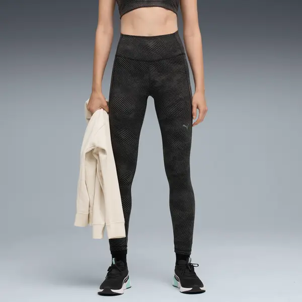 PUMA PUMA CLOUDSPUN High-Waist Tights Women, Clothing, Black/Aop, XXS