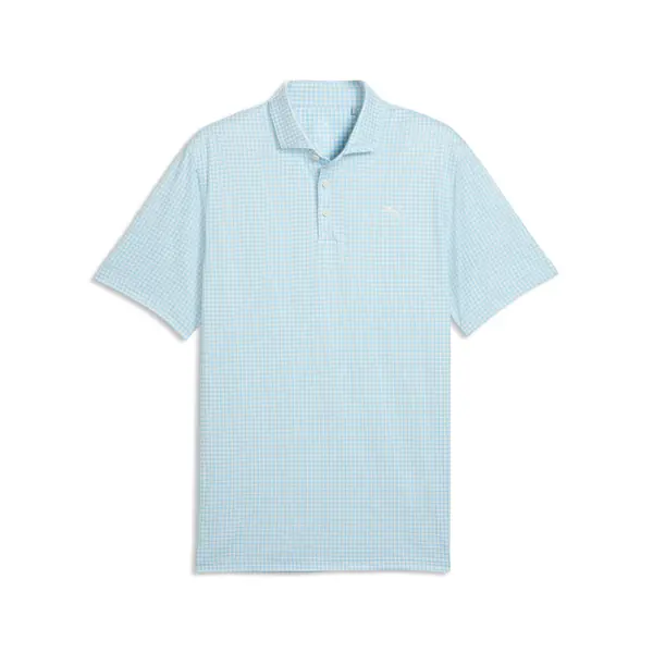 PUMA PUMA CLOUDSPUN Mono Check Golf Polo Men, Clothing, White Glow/Light Blue, M
