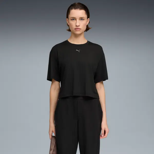 PUMA PUMA CLOUDSPUN Relaxed Tee Women, Clothing, Black, XXS