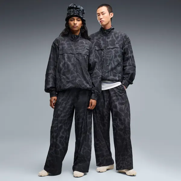 PUMA PUMA CLRT Printed Track Pants Relaxed Unisex, Women, Moody Gray, S