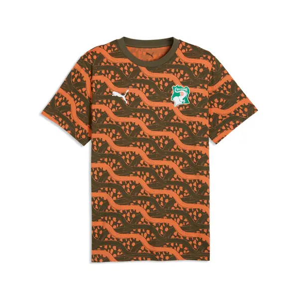 PUMA PUMA Côte d'Ivoire ftblCulture Printed Tee Men, Performance, Loden Green/Melon Glow, S
