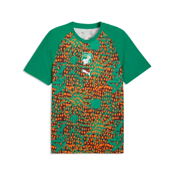 PUMA PUMA Côte d'Ivoire Warmup Jersey Men, Performance, Sport Green/Chocolate Brown, S