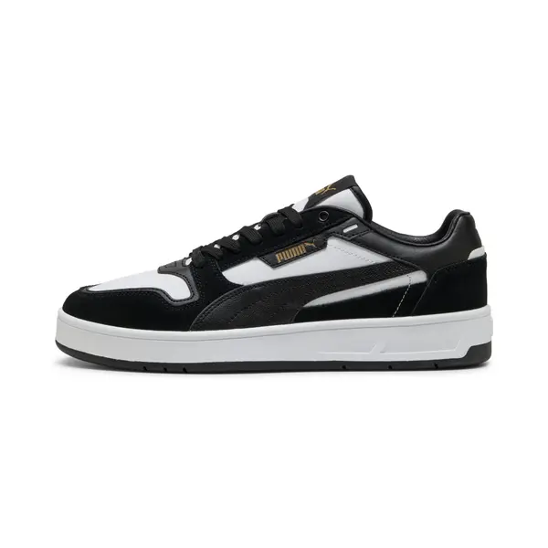 PUMA PUMA Court Classic Suede Sneakers Unisex, Shoes, White/Black/Gold, 35.5