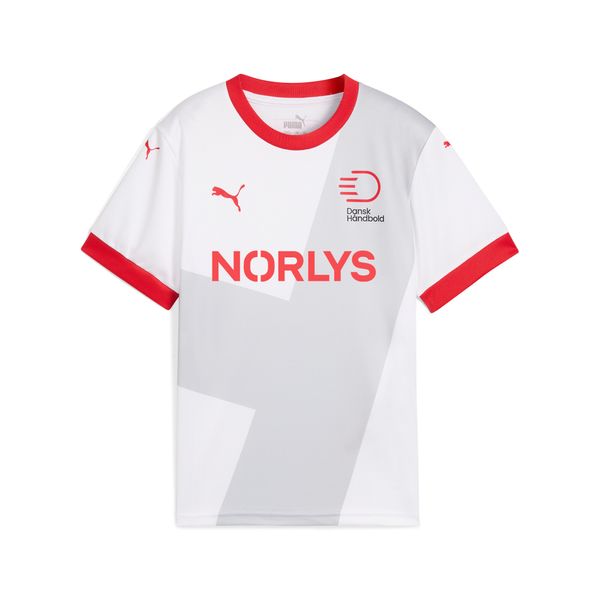 PUMA Puma Danish Handball Federation 24/25 Away Jersey Youth, White, Size 9-10Y, Clothing