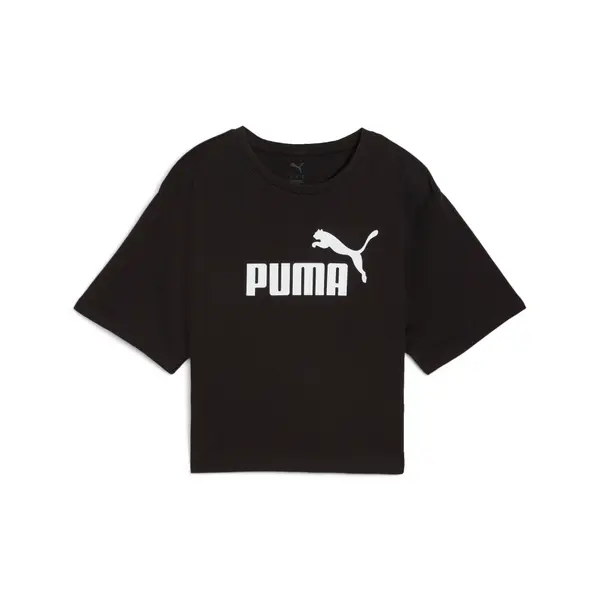 PUMA PUMA ESS Cropped No. 1 Logo Relaxed Tee Women, Clothing, Black, S