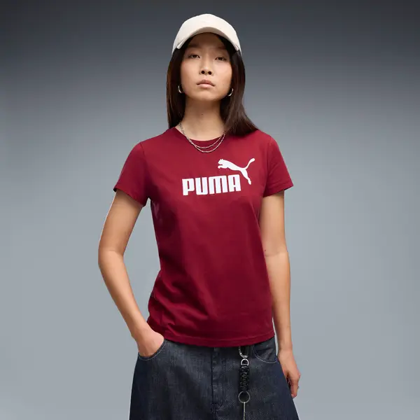 PUMA PUMA ESS No. 1 Logo Tee Women, Clothing, Garnet Glow, S
