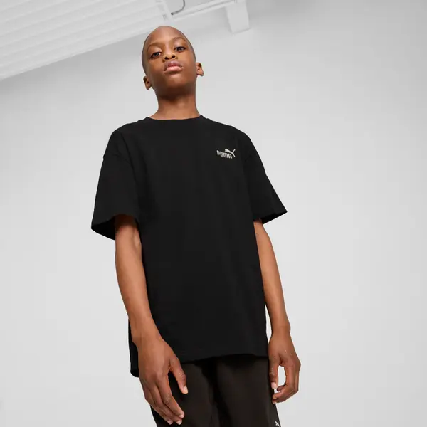 PUMA PUMA ESS Small No. 1 Logo Relaxed Tee Youth, Clothing, Black, 15-16Y