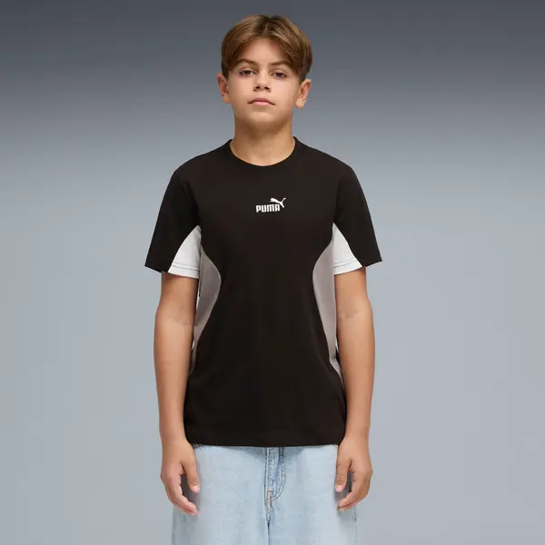 PUMA PUMA Essentials Block Tee Youth, Clothing, Black, 15-16Y
