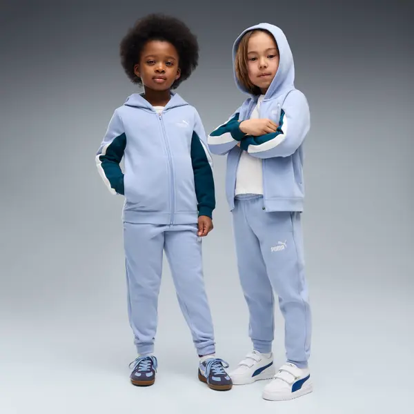 PUMA PUMA Essentials Colourblocked Hooded Full-Zip Tracksuit Kids, Clothing, Chambray Blue, 4-5Y