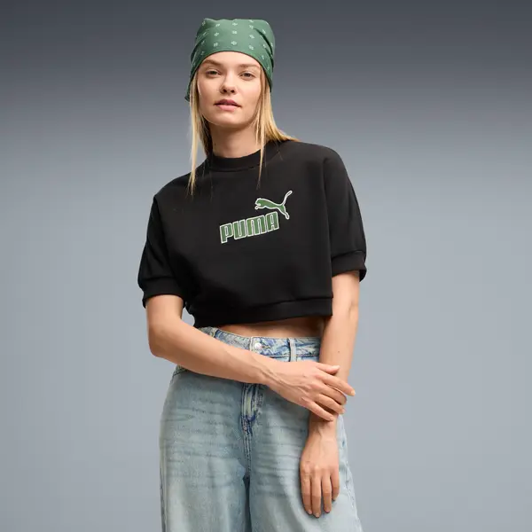 PUMA PUMA Essentials Elevated No. 1 Logo Relaxed Sweatshirt Women, Clothing, Black, S