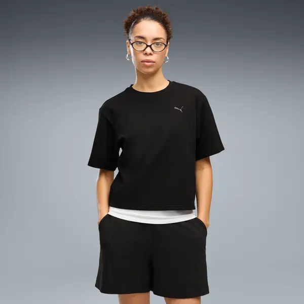 PUMA PUMA Essentials Elevated Relaxed Tee Women, Clothing, Black, S