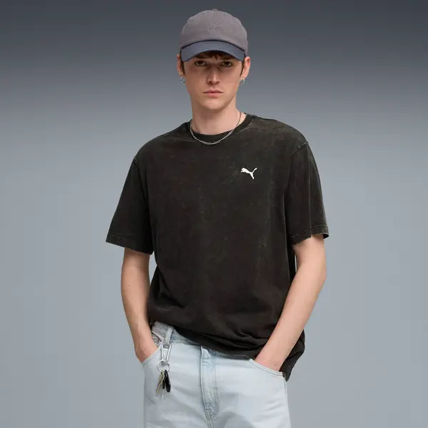 PUMA PUMA Essentials Elevated Relaxed Wash Tee Men, Clothing, Black, S