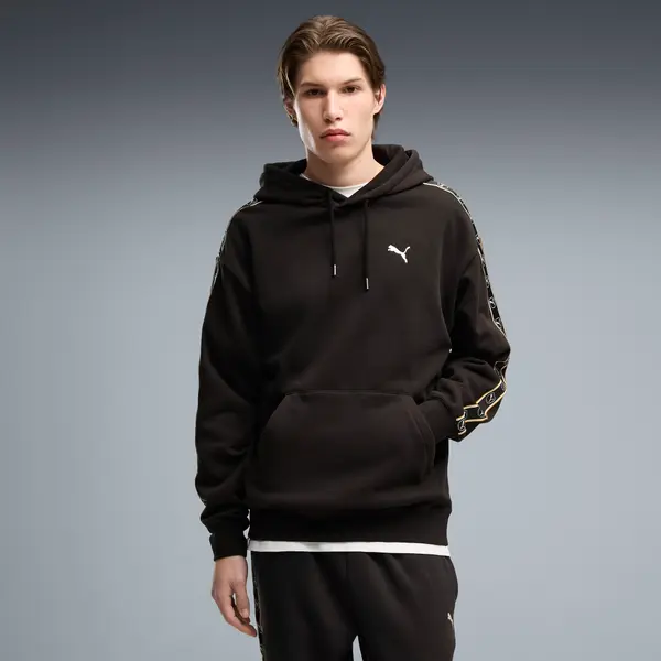 PUMA PUMA Essentials Elevated Tape Relaxed Hoodie Men, Clothing, Black, S
