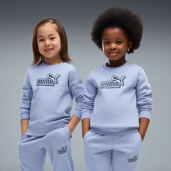 PUMA PUMA Essentials Logo Lab Crew Tracksuit Kids, Clothing, Chambray Blue, 4-5Y