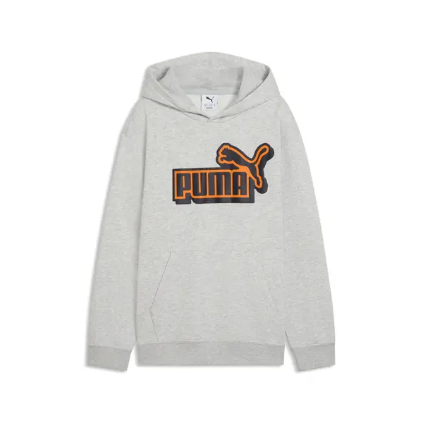 PUMA PUMA Essentials Logo Lab Relaxed Hoodie Youth, Sweatshirts, Light Gray Heather, 15-16Y