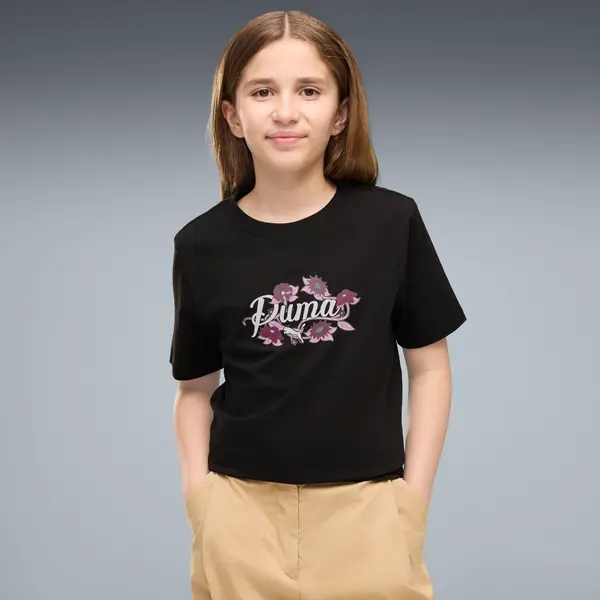 PUMA PUMA Essentials Nature 2.0 Graphic Tee Youth, Clothing, Black, 15-16Y