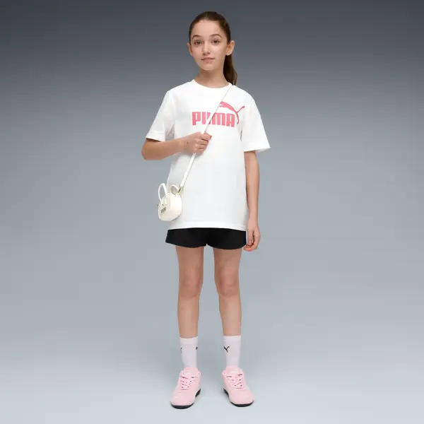 PUMA PUMA Essentials No. 1 Logo Tee and Shorts Set Youth, Clothing, White/Wild Pink, 15-16Y