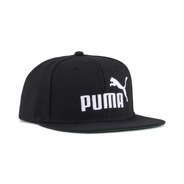 PUMA PUMA Essentials No.1 Logo Flat Brim Cap, Accessories, Black/Archive Green, OSFA